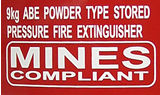 Mines compliant fire extinguisher