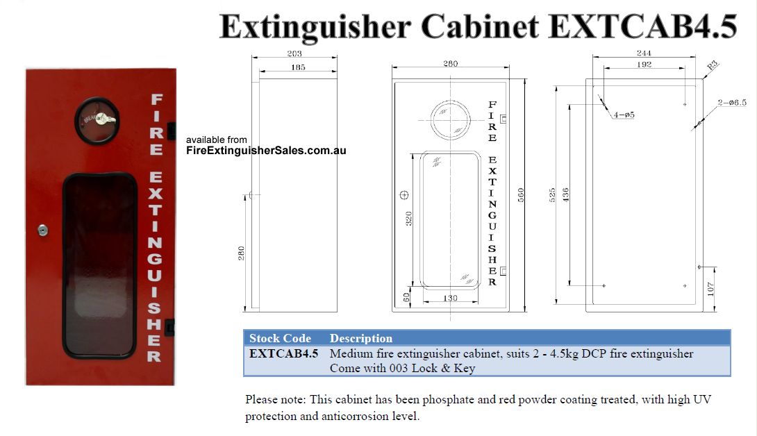 Fire extinguisher cabinet 4.5kg - Click Image to Close