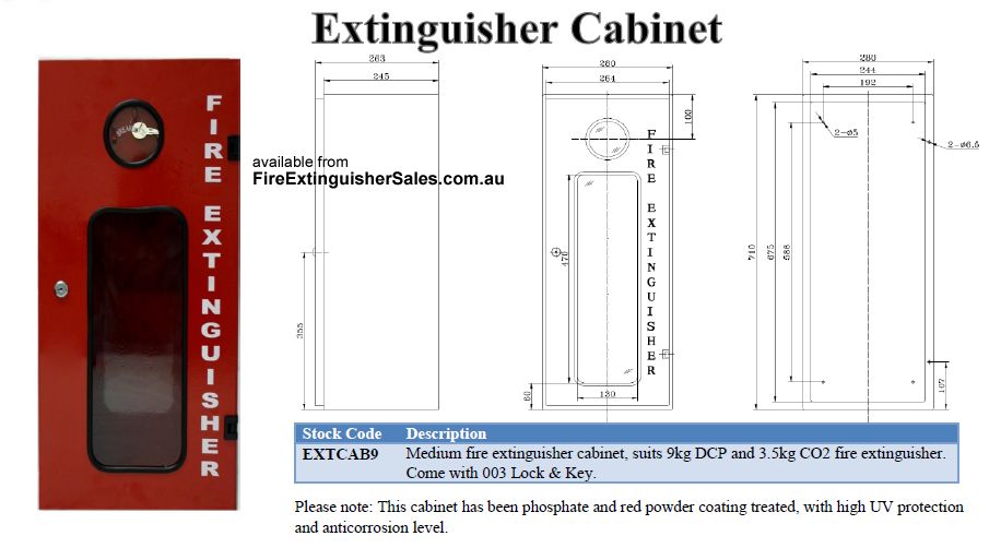 Fire extinguisher cabinet 9kg - Click Image to Close