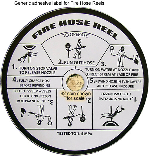Fire Hose Reel Label - Click Image to Close
